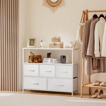Closet Fabric Dresser With Metal Frame Tv Stand